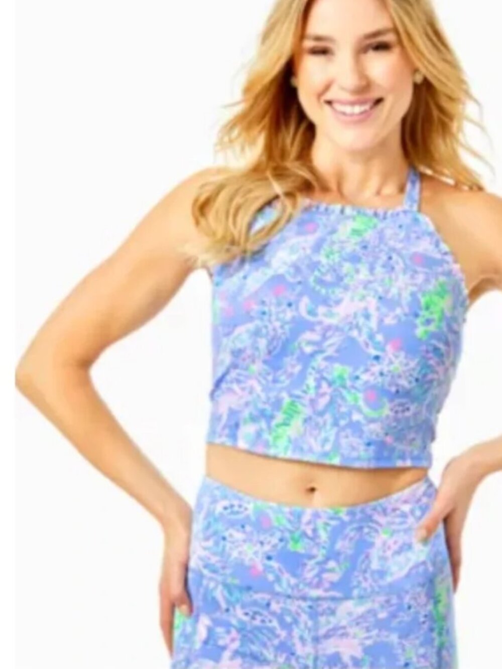 Lilly pulitzer cheetah print workout out set large! - Picture 2 of 6